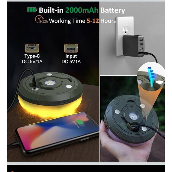 4-IN-1 Portable Camping LED String Multifunctional Lights USB Rechargeable 33FT - Picture 7 of 12